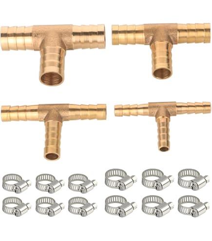 Sourcingmap Raccordo A T In Ottone Per Tubi - Riduttore 10mm X 6mm X 10mm - 2 Pezzi - 2