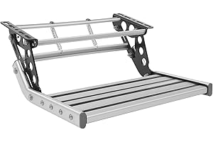 HUOMMGS Wohnmobil Stufen Faltbar Wohnmobil Trittstufe Aluminiumlegierung Wohnwagen Trittstufe Robuste Rechteckig Wohnwagen Treppe Bis 150KG RV Schritt mit LED Lichtleiste Wohnmobilstufe für LKWs