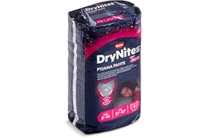 Huggies Pantalones de pijama DryNites para niñas adolescentes, tallas de 8 a 15 años, ropa interior discreta para dormir con diseños emocionantes, máxima protección para adolescentes que se mojan en la cama, 9 unidades (paquete de 1)