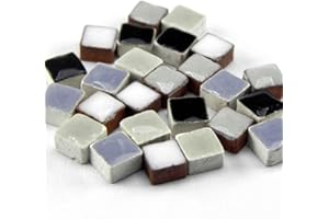 ALEA Mosaic Mini Mosaiksteine 5x5mm, 1000 Stück, Mix schwarz weiß, MXNB