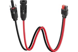YACSEJAO Kit de connecteur de câble de panneau solaire pour panneau solaire de camping-car, bateau, générateur solaire portable, 10 AWG, 65 cm