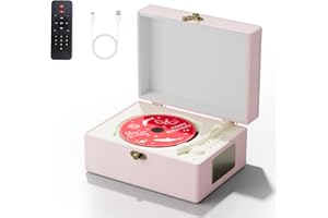Yintiny Time Music Box CD-Player mit Lautsprechern für Zuhause (Rosa)