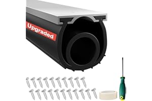 Garage Door Seals Bottom Rubber - Jobon 8 Ft Heavy-Duty Garage Door Weather Stripping Bottom Seal with Pre-drilled Aluminum Track Retainer Kit, Easy Installation for Home & Commercial
