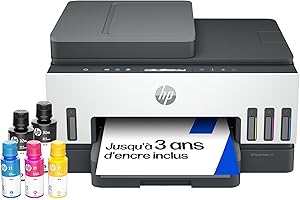 HP Smart Tank 7305, 28B75A, Imprimante Multifonction Couleur, Réservoir d'encre à Haut Volume d'impression, Jusqu'à 12000 Pages en Noir et 8000 Pages en Couleur, Recto Verso Automatique, Wi-FI, Grise