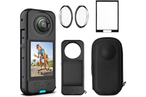 Lupholue Kit de Accesorios para cámara Que Incluye Estuche para cámara, Cubierta para Lente, Cubierta Protectora para cámara, Protector de Pantalla Compatible with Insta 360 X3