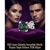 Lunexa 925 Ayar G&uuml;m&uuml;ş Mistiktopaz Taşlı &Ccedil;ivi K&uuml;pe Unisex Minimal K&uuml;pe 3 mm 4 mm 5 mm 6 mm 7 mm Parlak Taş Antialerjik Klipsli