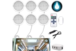 JUTTAUTO Interior LED Spot Light 12V 3W Recessed Ceiling Downlight for T4 T5 Camper Van, Lorry, Caravan, Motorhome, Boat, Bus (6 Lights)