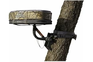 Hawk Any Angle 360 Degree Memory Foam Layered Steel Hunting Tree Seat with 7-Tilt Angle Adjustments, Black