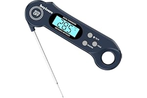 Hoyiours termometr do mięsa z natychmiastowym odczytem, cyfrowy termometr do żywności z 12 cm składaną sondą, wyświetlacz LCD z automatycznym wyłączaniem do kuchni, pieczenia, smażenia, grillowania, grillowania