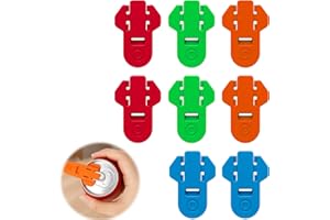 wilcractk Can Opener for Drinks Cans with Can Cap and Drinks Can Lid, Manual Ring Opener, Made of Plastic, Pack of 8, Colourful, Ideal for Beer, Lemonade and Children's Drinks in Everyday Life