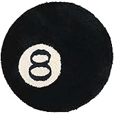 DCIUSTFHE Biljarttapijt 8 simulatieballen antislip badmat rond zwart slaapkamerdecoratie preppy esthetische deurmat voor woon