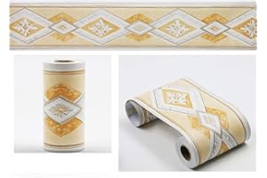 GouieRylin Carta Adesivo Per Paretibordi Per Carta Da Parati Autoadesivi Rimovibile Per Cucina Bagno Piastrelle Adesivo Per Pareti Autoadesiva Giallo Europeo 10cm X 900cm