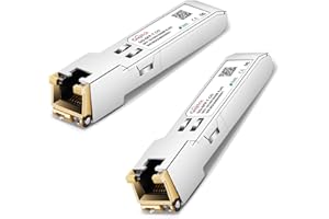 GIQITCK 2Pack 10/100/1000BASE-T Gigabit SFP a RJ45 Transceiver, 1.25g SFP to RJ45 Conector Mini Módulo GBIC para Cisco GLC-T/SFP-GE-T, Ubiquiti UF-RJ45-1G, D-Link, Supermicro, Netgear,Zyxel Hasta 100m
