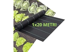 Tata Home Telo Pacciamatura 1x20 Metri 100g/m² Telo Anti Erbacce per Orto Giardino Tessuto Permeabile all'Acqua Stabilizzazione ai Raggi UV Barriere Contro Le Erbe Infestanti Colore Nero