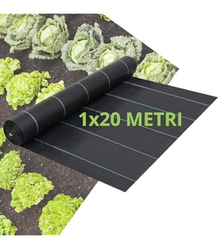 Telo Per Pacciamatura Nero Quadrettato Tessuto Polipropilene Antistrappo Mt 100 X 105 H