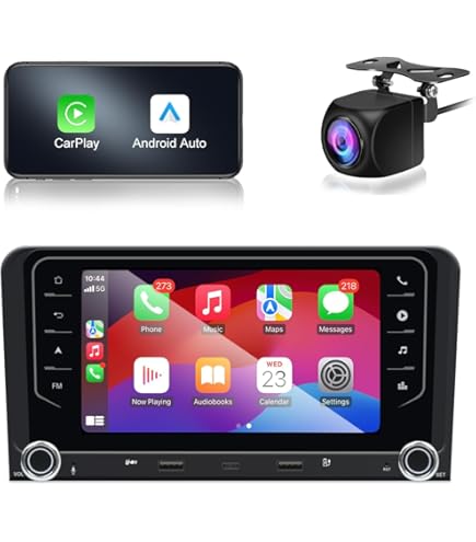 YZKONG Auto Stereo voor Audi A3 S3 RS3 2003-2012 7 inch Touch Screen Car Radio Compatibel systeem met draadloze Carplay Android Auto, ontvanger AM/FM /Bluetooth/USB