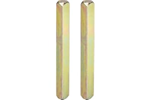 DTGN 80mmx8mm(LxW) Door Knob Spindle - 2Pack - Good for Most Mortise Type Door Knobs - Iron Square Drive System Spindle Replacement Door Handle Parts - Golden