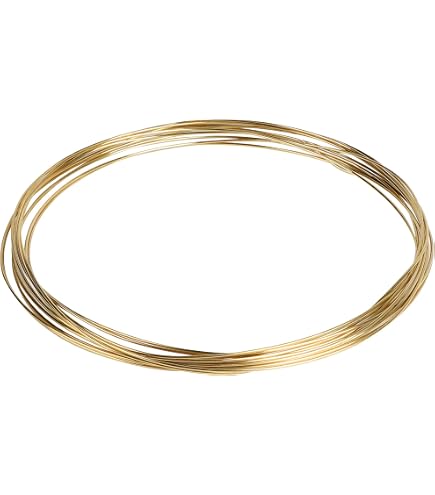PATIKIL Filo Di Ottone Piatto Calibro 32 (0,2x0,6 Mm) - 21 Piedi/6 Metri Per Creazione Gioielli E Artigianato Fai Da Te