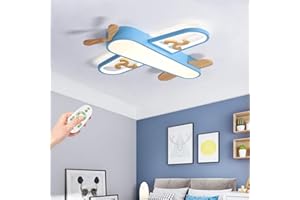 AUCF Kinderzimmer Deckenleuchte LED Flugzeug Deckenlampe Kinderlampe Modern Dimmbar Fernbedienung Kronleuchter Beleuchtung Jungen Und Mädchen Schlafzimmer Wohnzimmer Arbeitszimmer Esszimmer Pendelleuchte