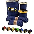 EdcX Paracord 4mm, 35+ Solid Colors (10m, 15m, 30m, 50m, 100m, 300m) | Ideal for Crafting, DIY, Camping, Survival, Outdoor | 100% Nylon Rope 4mm | Tactical Cord 550 Type III (Navy Blue, 10 m)
