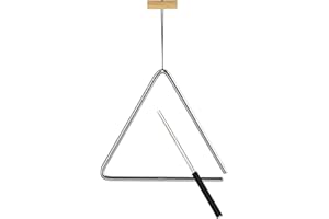 Nino Percussion Triangel mit Schlägel – Groß – Musikinstrument für Kinder ab 4 Jahren – Stahl und Holz, Natur (NINO552)