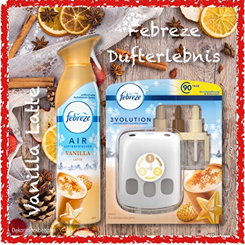 Preisvergleich Produktbild Febreze Set Weihnachtsduft Vanilla Latte Lufterfrischer + 3Volution Duftstecker