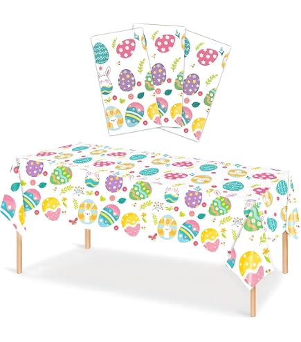 Tovaglia Pasquale In Cotone Vionara Home – Stampa Digitale Eggs, Rettangolare Da 140x240 Cm Per 12 Persone, Made In Italy