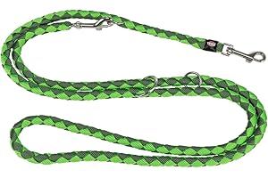 TRIXIE Hundeleine Cavo V-Leine S–M, 2,00 m ø 12 mm in waldgrün/apfel - verstellbare Leine für Outdooraktivitäten - für kleine bis mittelgroße Hunde - 143519