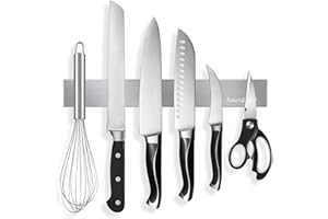 SMART&COOL Magnetic Knife Holder for Wall - 30CM (11.69 Inch) Stainless Steel Magnetic Knife Strip Rack with Extra Strong Magnet for Knives, Kitchen Utensils and Tools