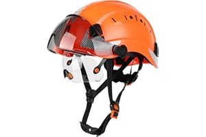 GREEN DEVIL Casque de protection industriel certifié EN397 et EN166 avec visière teintée + transparente | Casque de sécurité avec double visière pour la construction, l'artisanat et l'industrie |