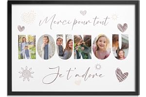 Pictalia - Cadre Personnalisé, Cadeau Nounou Personnalisé, Cadeau Nourrice Original, Cadre Assistante Maternelle Fin de Contrat, Merci Nounou, Cadeaux Assistante Maternelle, Idées Cadeaux Nourrice