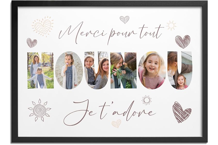 Pictalia - Cadre Personnalisé, Cadeau Nounou Personnalisé, Cadeau Nourrice Original, Cadre Assistante Maternelle Fin de Contr