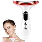 Led Ekranlı Y&uuml;z ve Boyun Kırışıklık Giderici Masaj Aleti, 3 Farklı Renk Etkili Mod, Titreşimli Cilt Sıkılaştırıcı Cihaz, Boyu