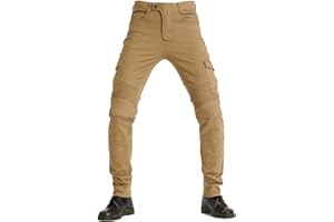 FSORB Pantaloni Moto Uomo, Traspirante Elastico Jeans, Kevlar Traspirante - Impermeabile E Antivento Pantaloni Protettivi Pantaloni Moto Uomo, 4 X Pad di Protezione