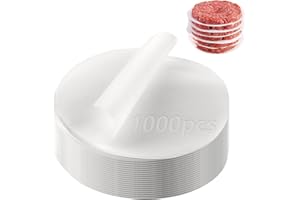 CYEER 1000 Carta Oleata per Hamburger, Divisorio Circolare Antiaderente di 13 cm di diametro, Carta Da Forno per Polpette di hamburger, Polpette, Accessori per Barbecue