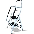 Step Stool with Handrail. Step Ladder, Non-Slip Steps, Portable, Durable and Sturdy, Wide pedal multi-use for household and office
