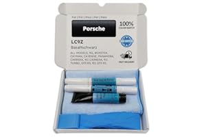 Genuine Colors Pennarello a vernice BASALTBLACK LC9Z compatibile/ricambio per Porsche nero [include uno strumento di lisciatura]