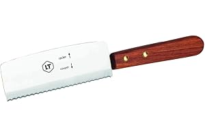Louis Tellier - Couteau à Raclette en acier inoxydable - Couteau spécial raclette métal et bois - 24,5 x 1,5 x 4,5 cm - Côté coupe et côté raclette - Fabriqué en France