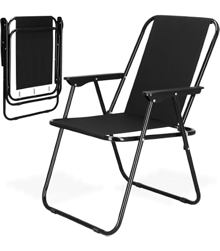 HUHJYUGE Chaise De Camping Pliable, Chaise De Jardin Pliable, Fauteuil De Peche Portable, avec Porte-Boisson Et Sac De Transport, Chargeable Jusqu'à 130 Kg, pour Pique Nique (A