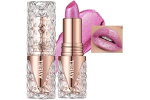 SONGVISON Barra de labios con brillo rosa para mujer Bálsamo labial con brillo y tinte hidratante,Brillo de labios perlado resistente al agua de larga duración Acabado brillante,fórmula cremosa, textura ligera