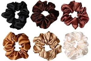 6 pcs Chouchous Cheveux, Chouchous Élastiques à Cheveux en Satin Chouchou Cheveux Ties Cordes Chouchou Scrunchie Colorés pour Filles Femmes