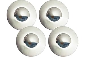 LOOPS 4X Round LED Eyelid Plinth Light Kit | Stainless Steel & Natural White | Bathroom & Kitchen Skirting Kickboard Spot Lights | Recessed/Flush Cabinet Counter Panel Lighting