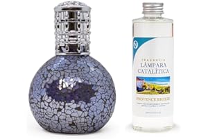 M MAMA MANUELA Pack Ahorro Lámpara Catalítica Mosaico Lila + Fragancia Aroma Provence Breeze 500ml. Elimina Malos olores e impurezas, perfuma y Limpia.