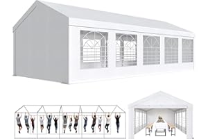 JUMMICO Gazebo Esterno Resistente UV 50+, Tendone per Feste 5x10, Gazebo da Giardino Impermeabilizzazione, Tendone da Esterno per Matrimoni, Feste, Raduni, Riunioni in Giardino, Bianco