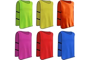 CATIME 6 Chalecos de Entrenamiento, Petos Deportivos Adultos, Chaleco Deportivo para Fútbol, Sports Petos de Entrenamiento, Baloncesto, Rugby, Tamaño xl, Colores (Mezclados)