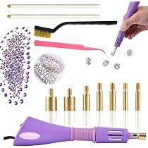 Kureny Applicateur Hotfix, Applicateur Strass Hotfix Outil Baguette Pierres Hot Fix avec 7 Pointes,3 boîtes de diamants,Pince, Brosse de Nettoyage, Support, 4 Crayons,Rose Kureny Applicateur Hotfix, Applicateur Strass Hotfix Outil Baguette Pierres Hot Fix avec 7 Pointes,3 boîtes de diamants,Pince, Brosse de Nettoyage, Support, 4 Crayons,Rose