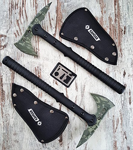 *2 Stück* tactical Kommando Tomahawk CAMO M48 Axt / Beil / Wurfaxt + 12in1 Survival-CARD - 6
