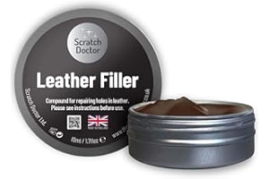 THE SCRATCH DOCTOR Scratch Doctor Leather Filler Repair Compound Fill Holes Cracks Scratches Scuffs on Leather Furniture Car Seats Shoes and Bags (Dark Brown, 10ml)