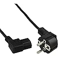 InLine® protective ground contact angled for cold-device plug C13 network cable (1 m) black
