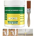 JCD Waterstopper With Brush - Transparent Invisible Wall Waterproof Leak Proof Repair Glue for Ceramic, Marble, Stone - Exterior Wall, Roof, Bathroom, Toilet, Floor Tile Sealer 100g